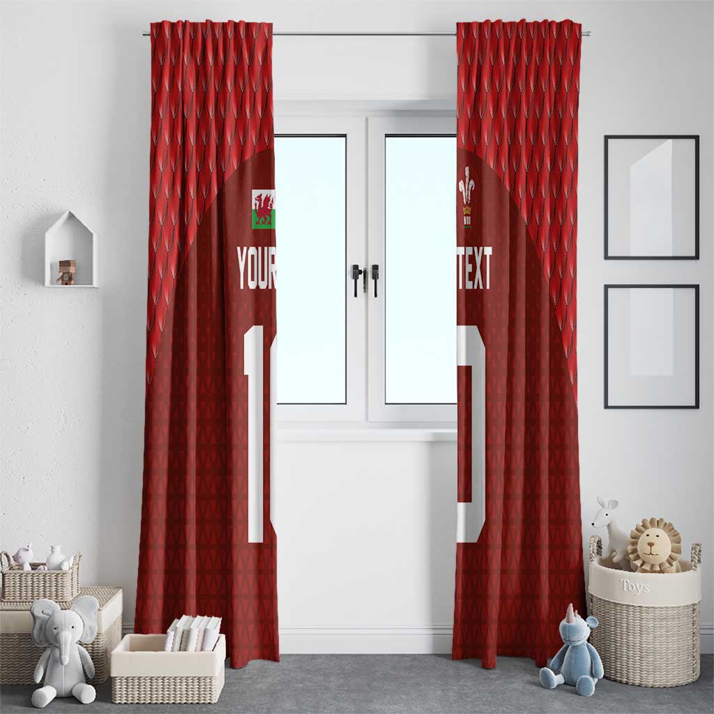 Custom Wales Rugby-The Three Feathers Window Curtain Go Champions