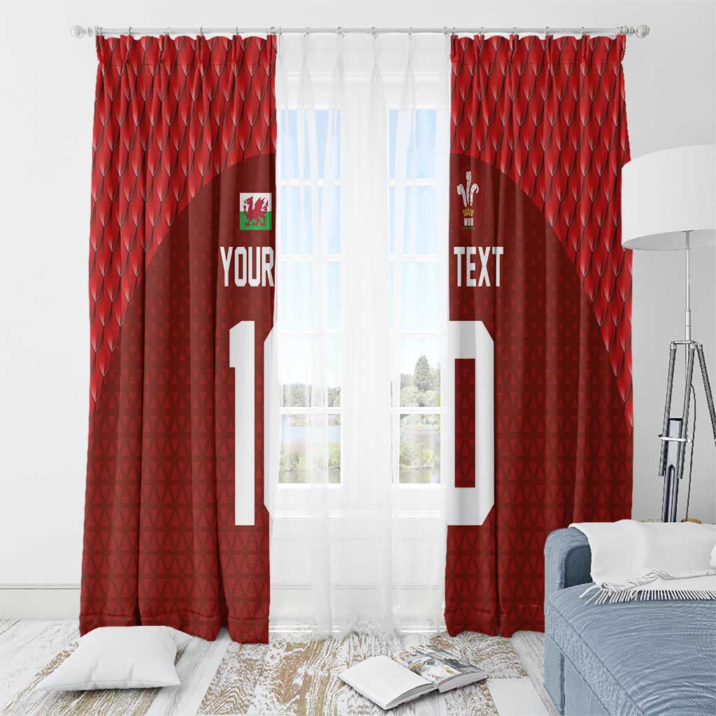 Custom Wales Rugby-The Three Feathers Window Curtain Go Champions