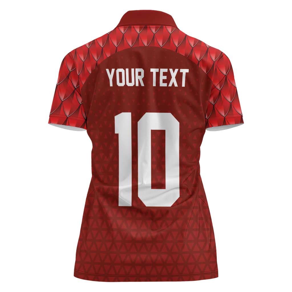 Custom Wales Rugby-The Three Feathers Women Polo Shirt Go Champions