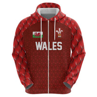 Custom Wales Rugby-The Three Feathers Zip Hoodie Go Champions