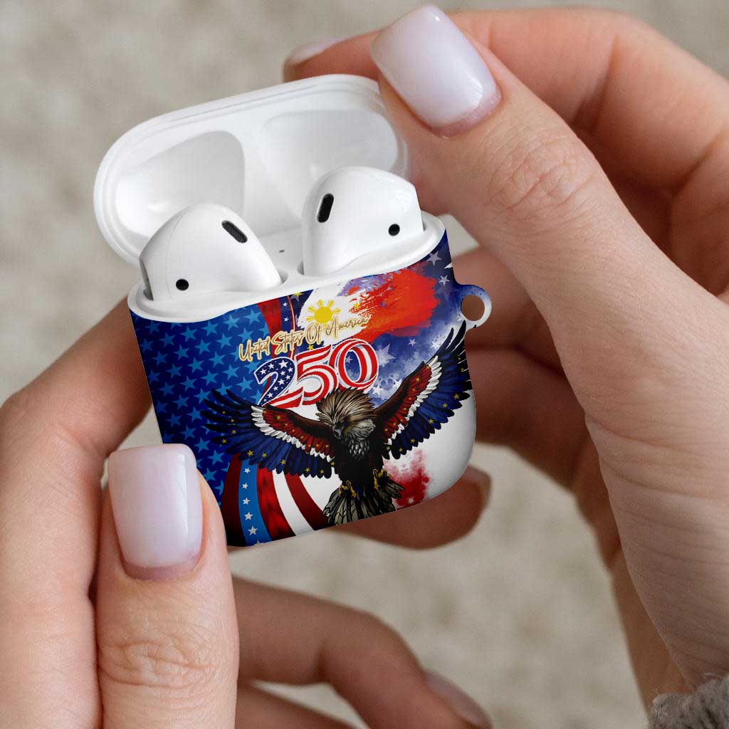 Philippines and United States Semiquincentennial AirPods Case Eagle and National Flag Style