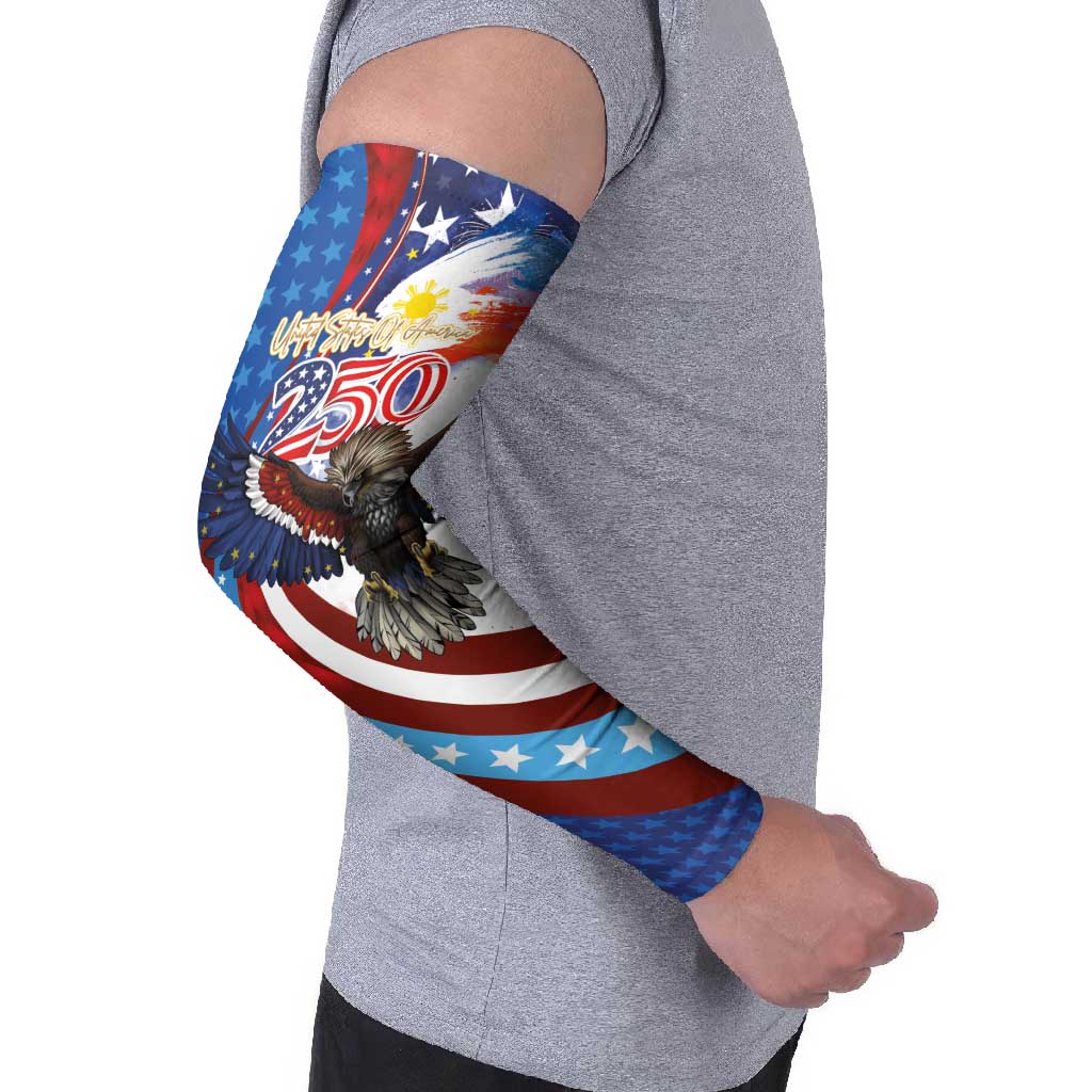 Philippines and United States Semiquincentennial Arm Sleeves Eagle and National Flag Style