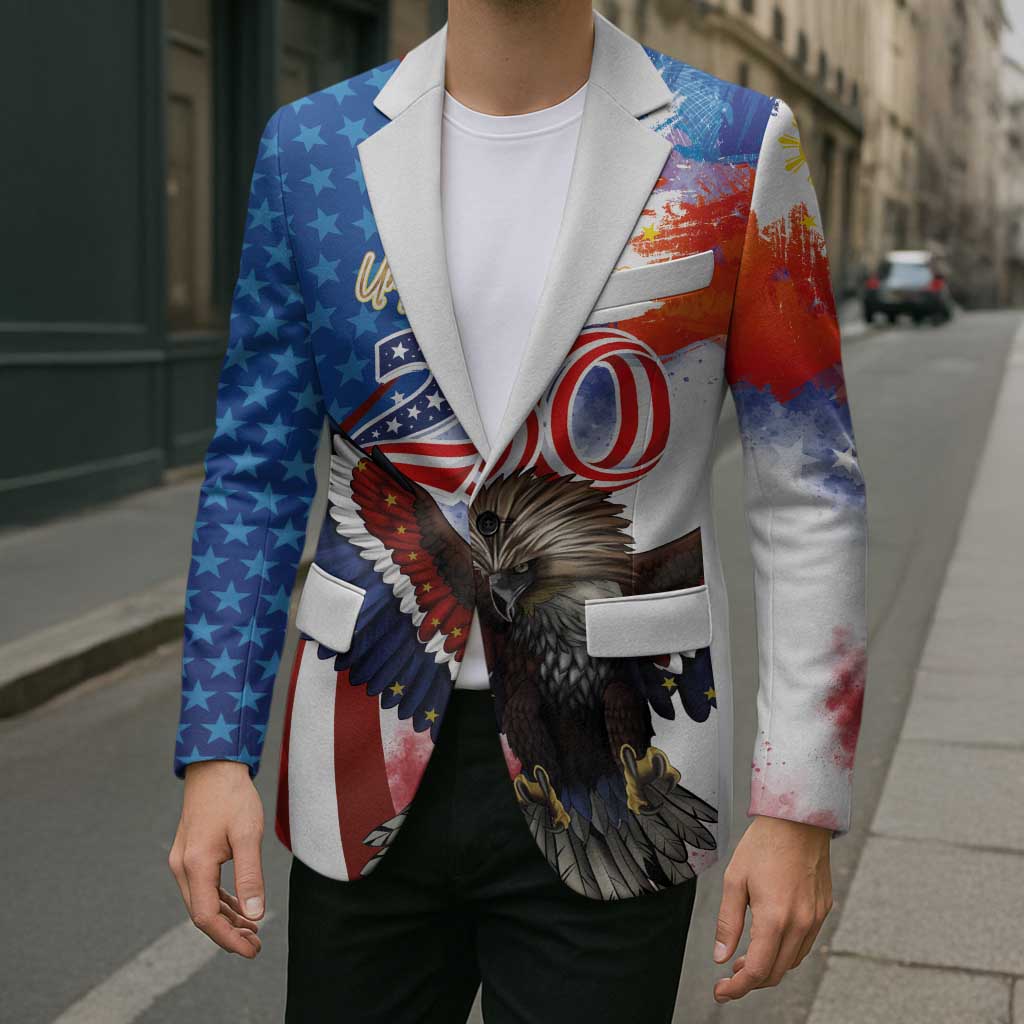Philippines and United States Semiquincentennial Blazer Eagle and National Flag Style