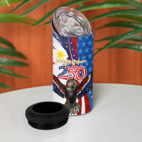 Philippines and United States Semiquincentennial 4 in 1 Can Cooler Tumbler Eagle and National Flag Style