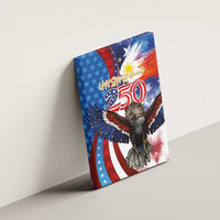 Philippines and United States Semiquincentennial Canvas Wall Art Eagle and National Flag Style