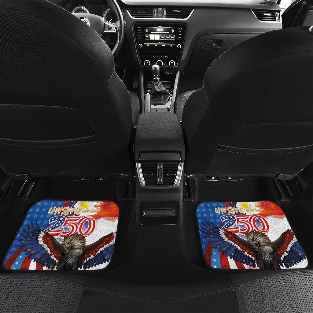 Philippines and United States Semiquincentennial Car Mats Eagle and National Flag Style