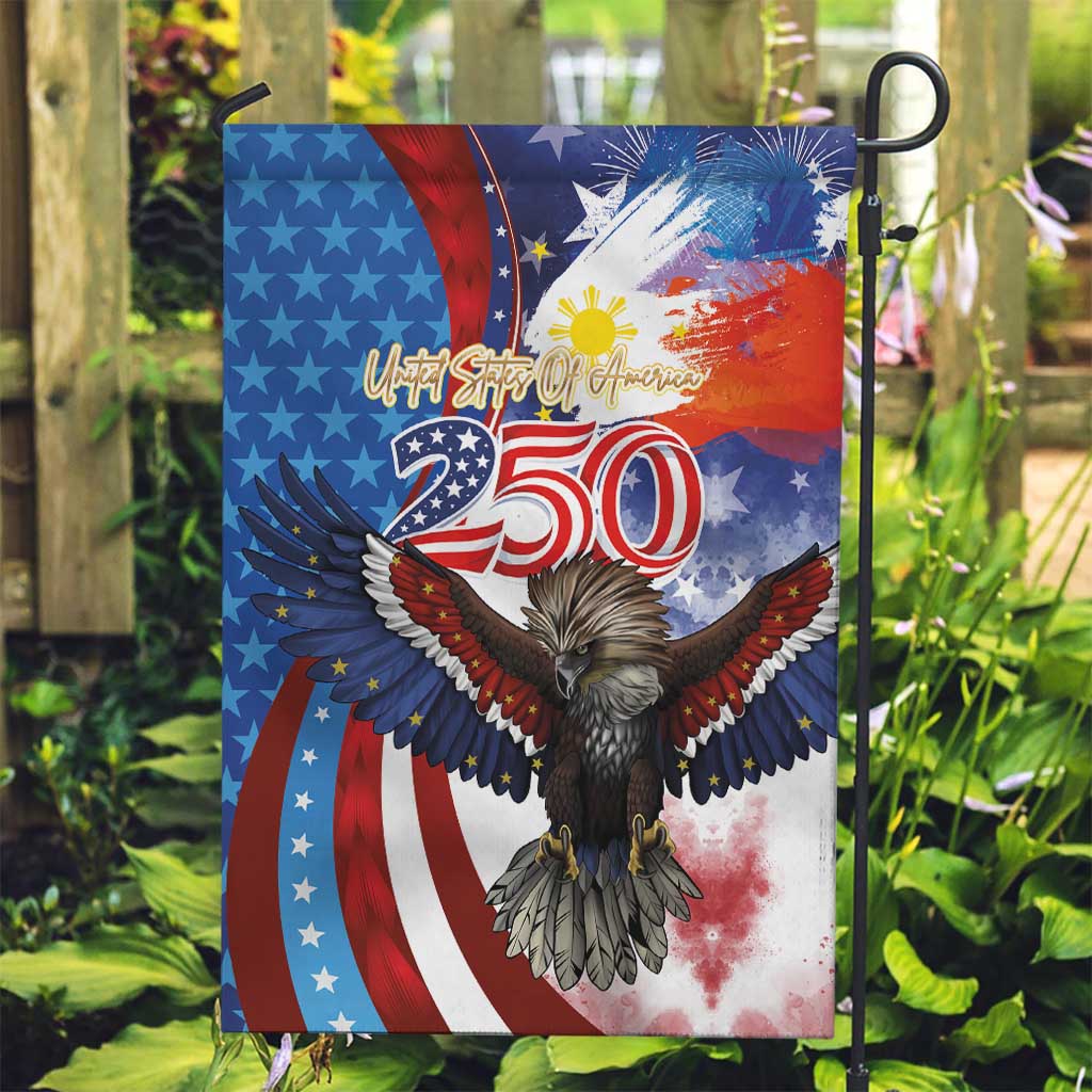 Philippines and United States Semiquincentennial Garden Flag Eagle and National Flag Style