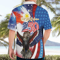 Philippines and United States Semiquincentennial Hawaiian Shirt Eagle and National Flag Style