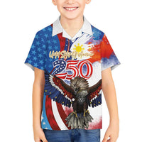 Philippines and United States Semiquincentennial Hawaiian Shirt Eagle and National Flag Style
