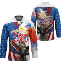 Philippines and United States Semiquincentennial Hockey Jersey Eagle and National Flag Style