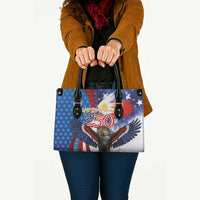 Philippines and United States Semiquincentennial Leather Bag Eagle and National Flag Style