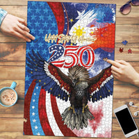 Philippines and United States Semiquincentennial Puzzle Eagle and National Flag Style
