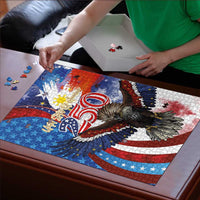 Philippines and United States Semiquincentennial Puzzle Eagle and National Flag Style
