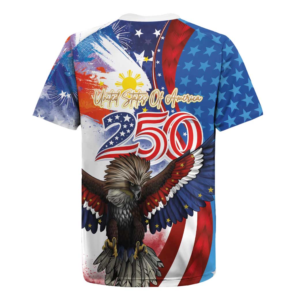 Philippines and United States Semiquincentennial Rugby Jersey Eagle and National Flag Style