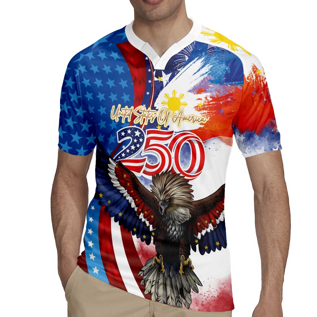 Philippines and United States Semiquincentennial Rugby Jersey Eagle and National Flag Style