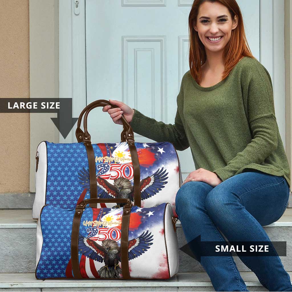 Philippines and United States Semiquincentennial Travel Bag Eagle and National Flag Style