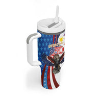 Philippines and United States Semiquincentennial Tumbler With Handle Eagle and National Flag Style