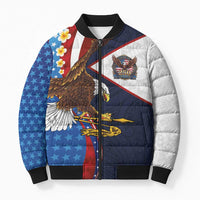 American Samoa and United States Semiquincentennial Bomber Puffer Jacket Bald Eagle with National Flag Style