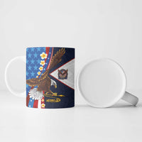 American Samoa and United States Semiquincentennial Ceramic Mug Bald Eagle with National Flag Style