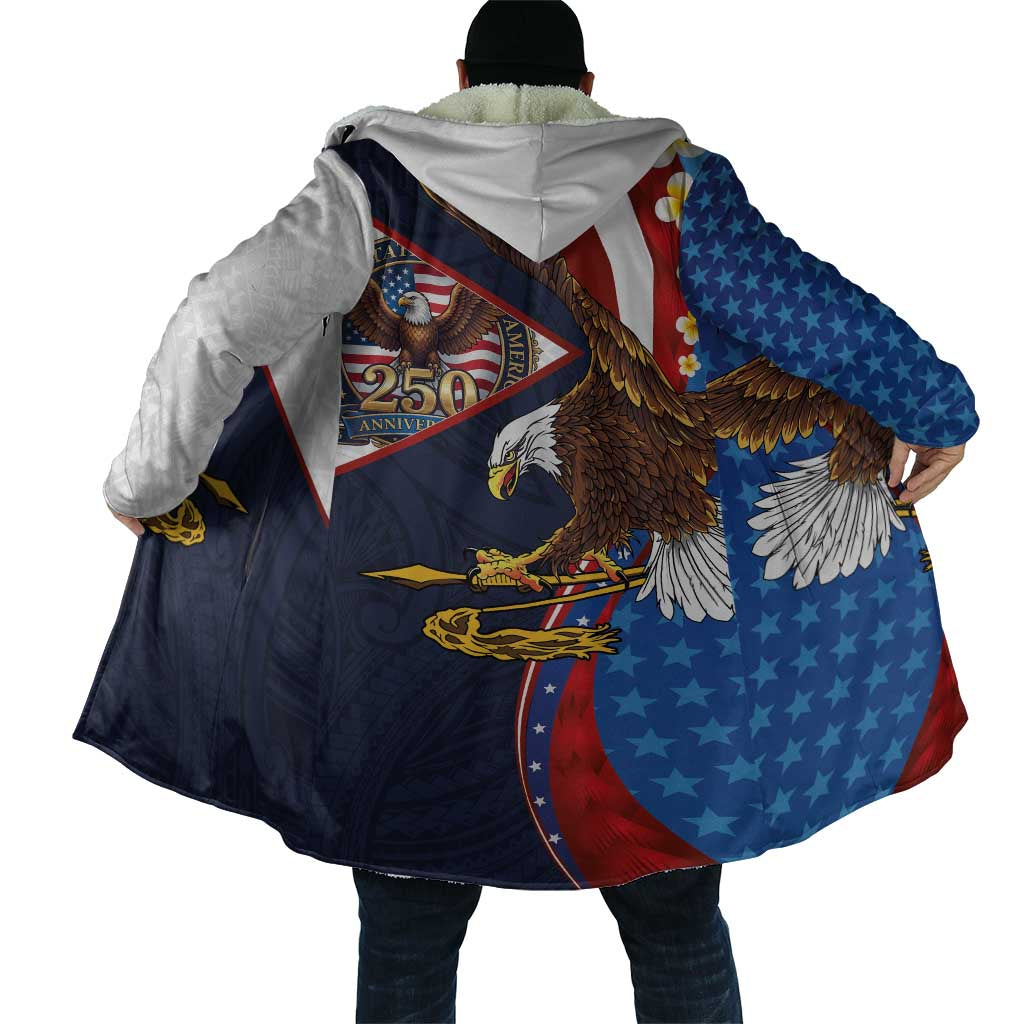 American Samoa and United States Semiquincentennial Cloak Bald Eagle with National Flag Style