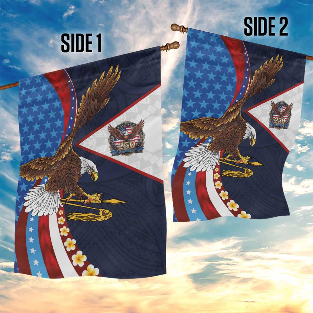 American Samoa and United States Semiquincentennial Garden Flag Bald Eagle with National Flag Style