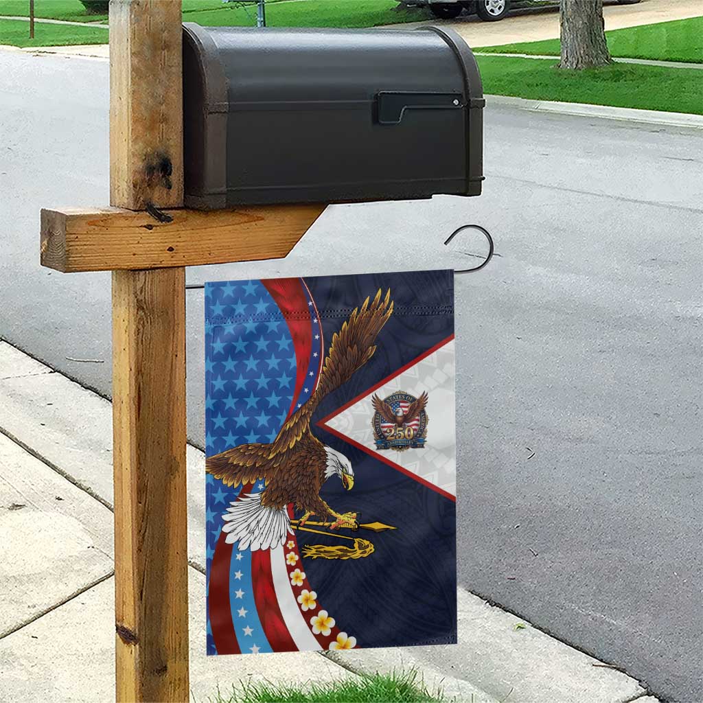 American Samoa and United States Semiquincentennial Garden Flag Bald Eagle with National Flag Style