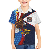 American Samoa and United States Semiquincentennial Hawaiian Shirt Bald Eagle with National Flag Style