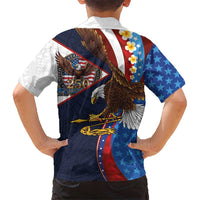 American Samoa and United States Semiquincentennial Hawaiian Shirt Bald Eagle with National Flag Style