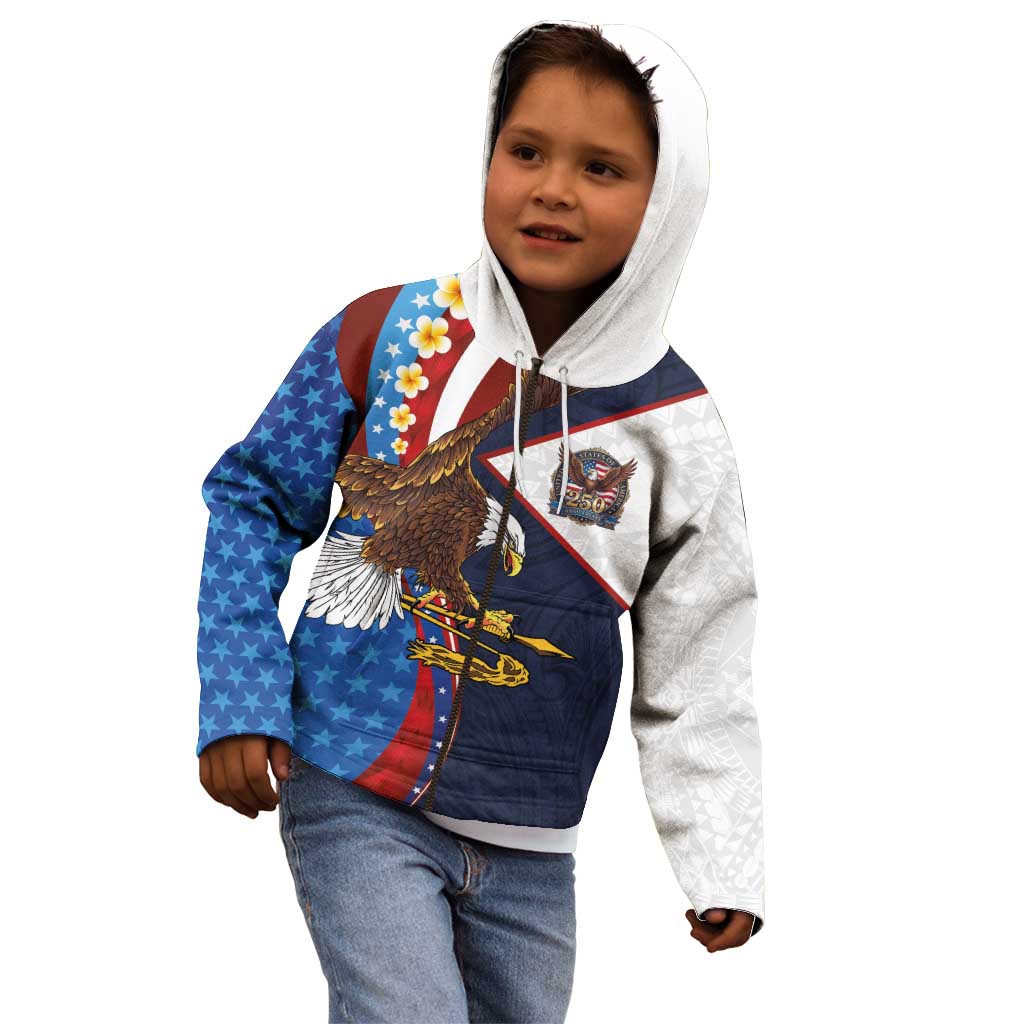 American Samoa and United States Semiquincentennial Kid Hoodie Bald Eagle with National Flag Style