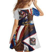 American Samoa and United States Semiquincentennial Kid Short Sleeve Dress Bald Eagle with National Flag Style