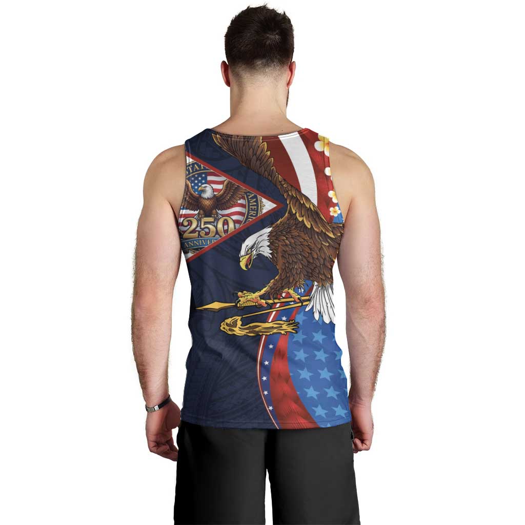 American Samoa and United States Semiquincentennial Men Tank Top Bald Eagle with National Flag Style