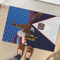 American Samoa and United States Semiquincentennial Rubber Doormat Bald Eagle with National Flag Style