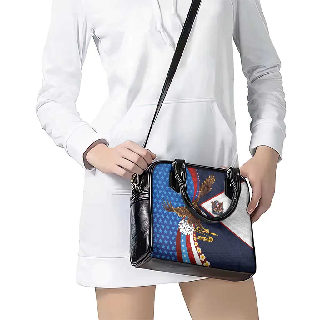 American Samoa and United States Semiquincentennial Shoulder Handbag Bald Eagle with National Flag Style
