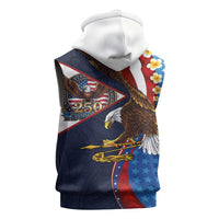 American Samoa and United States Semiquincentennial Sleeveless Zip Hoodie Bald Eagle with National Flag Style