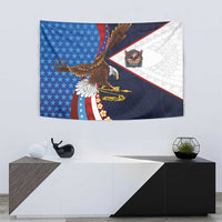 American Samoa and United States Semiquincentennial Tapestry Bald Eagle with National Flag Style