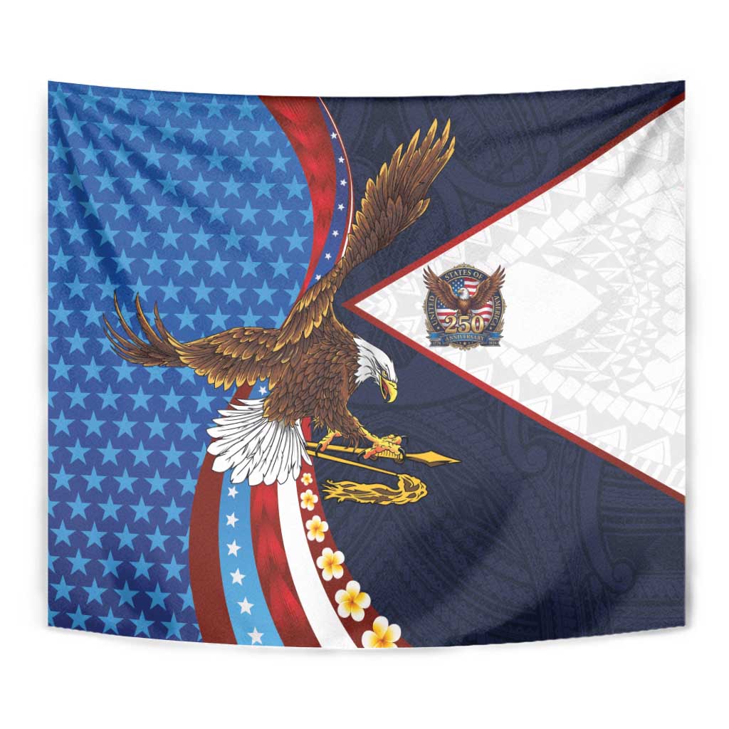 American Samoa and United States Semiquincentennial Tapestry Bald Eagle with National Flag Style