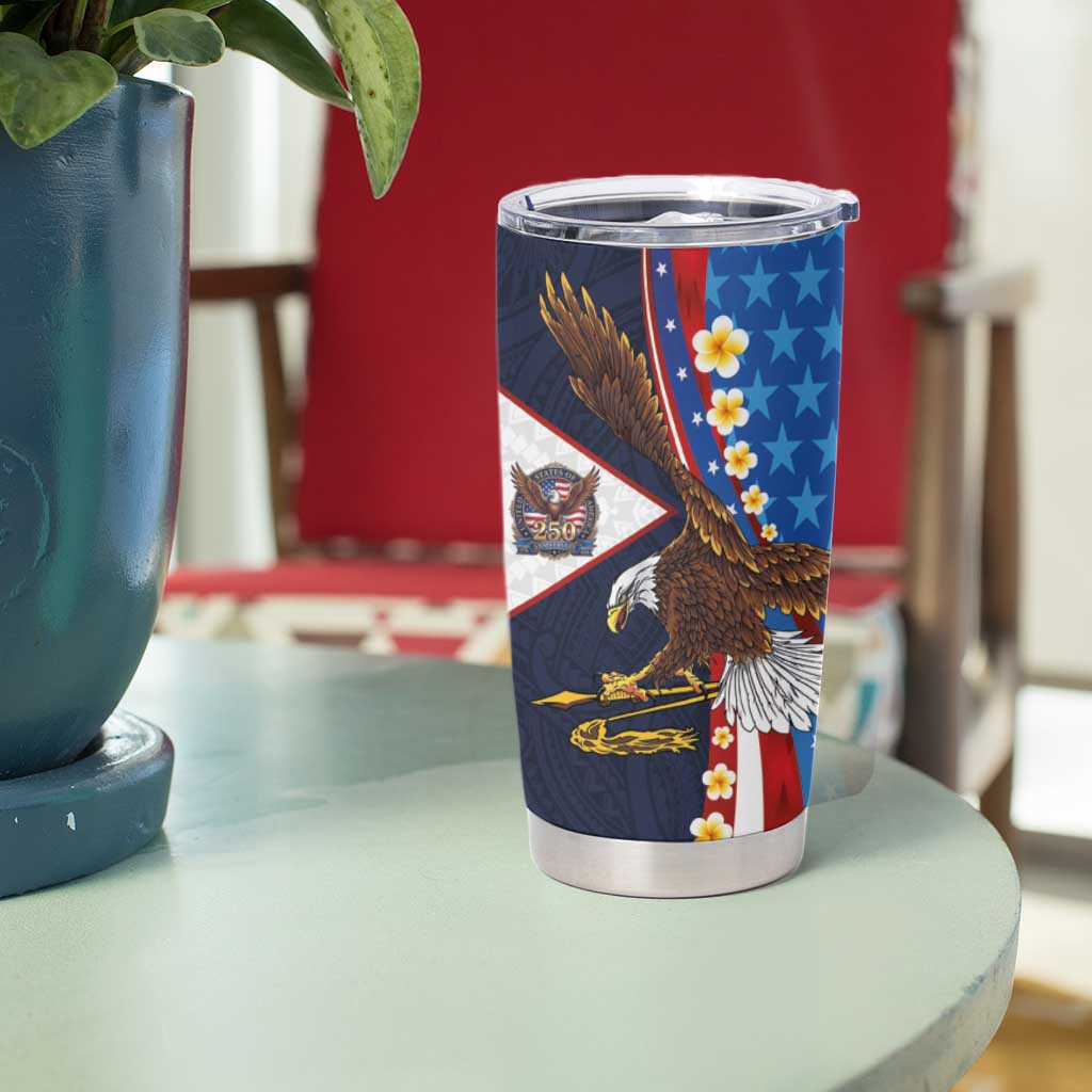 American Samoa and United States Semiquincentennial Tumbler Cup Bald Eagle with National Flag Style