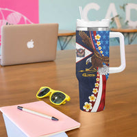 American Samoa and United States Semiquincentennial Tumbler With Handle Bald Eagle with National Flag Style