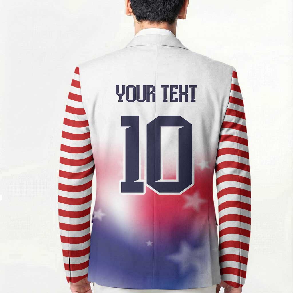 Custom United States Soccer Blazer American Flag Sporty Style