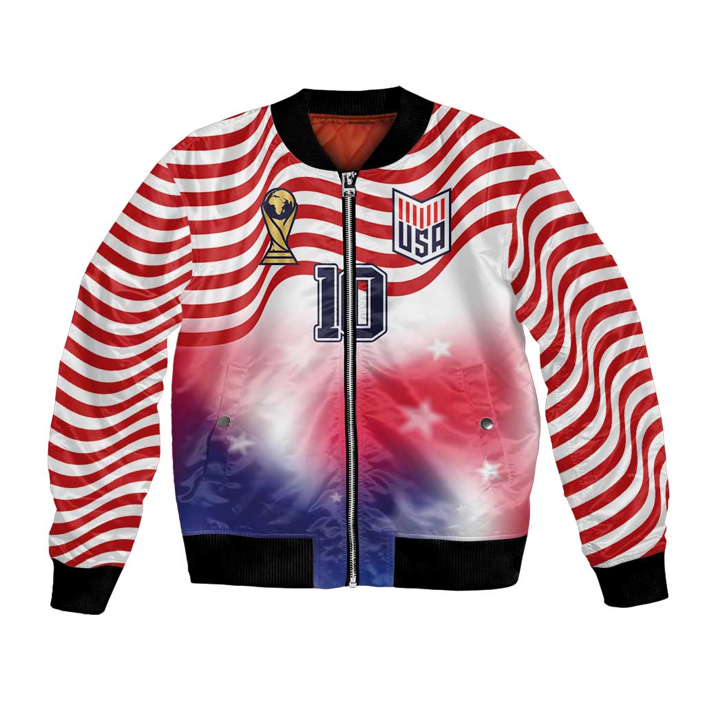 Custom United States Soccer Bomber Jacket American Flag Sporty Style