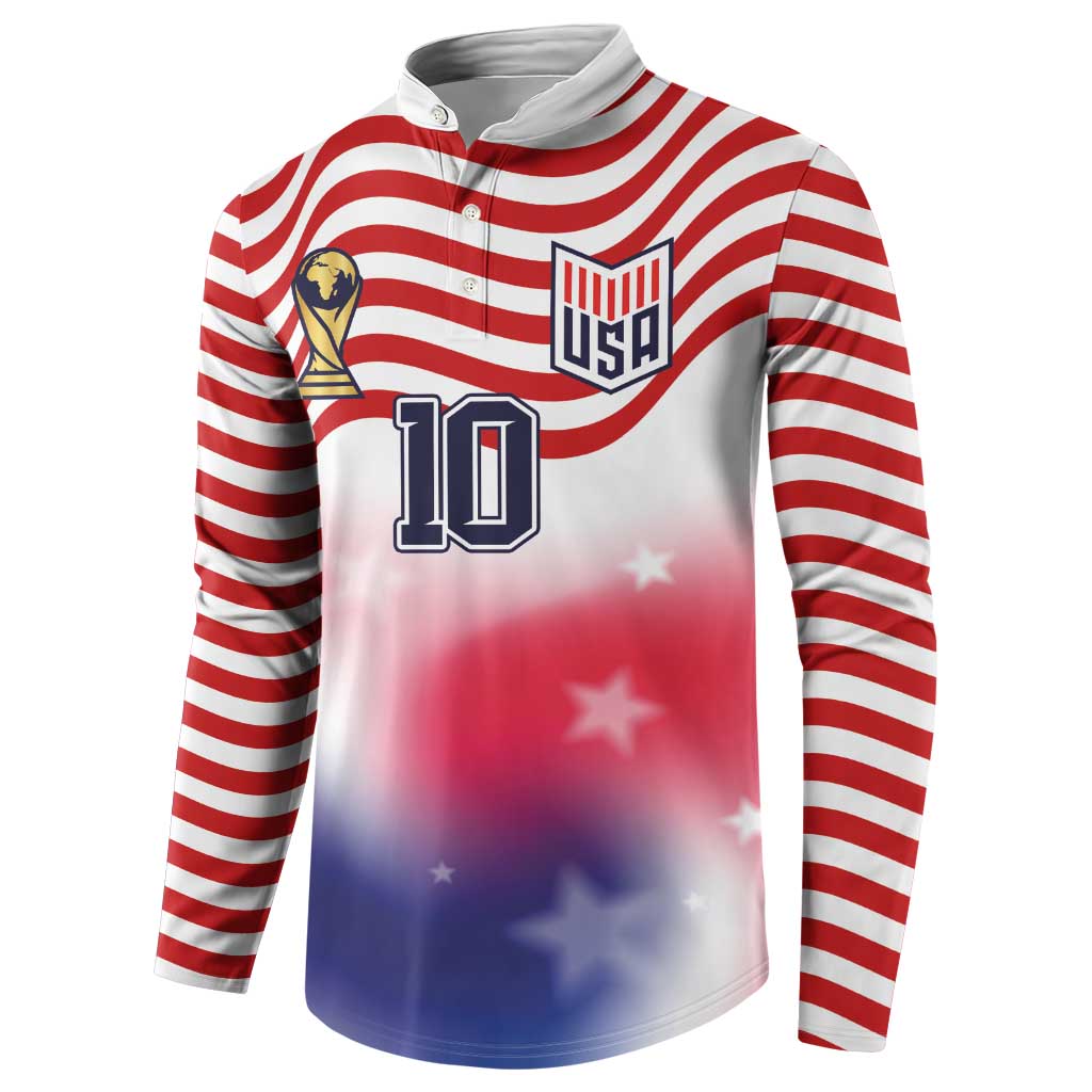 Custom United States Soccer Button Sweatshirt American Flag Sporty Style