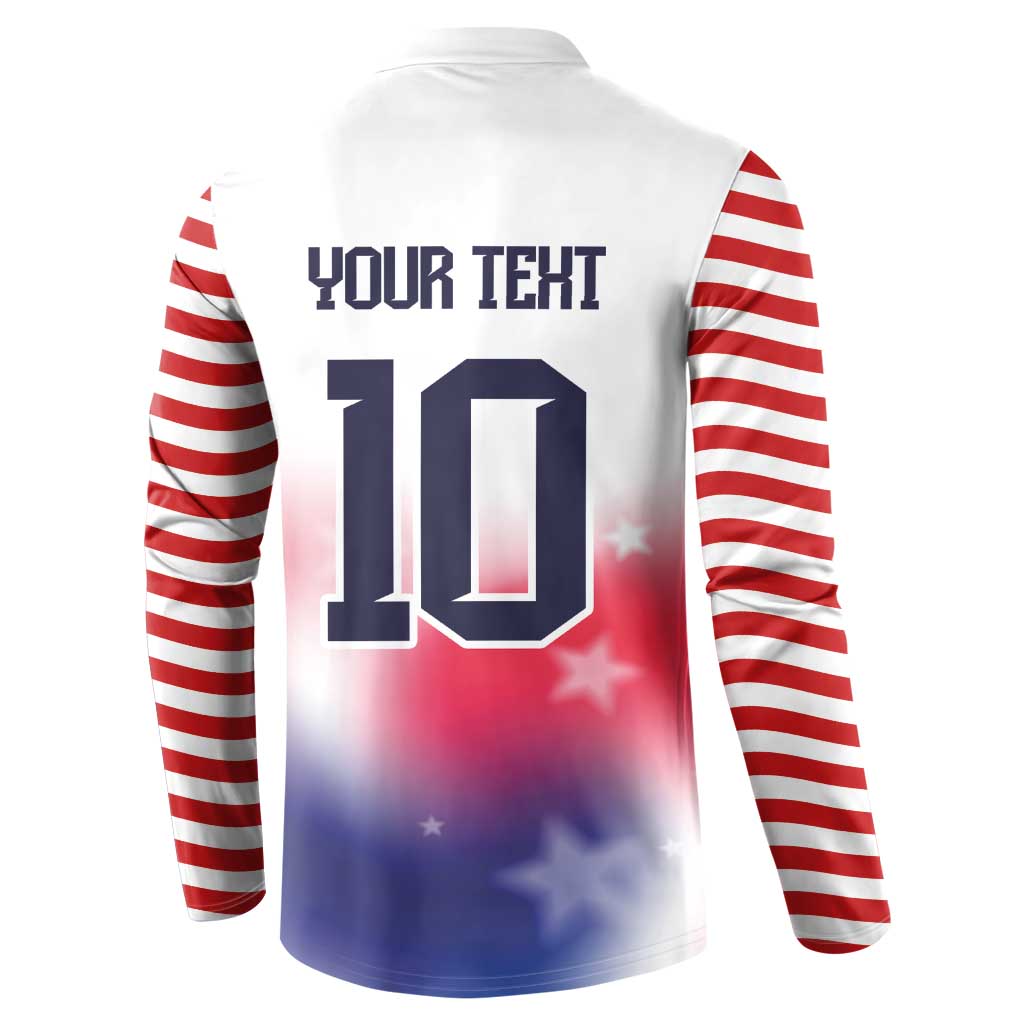 Custom United States Soccer Button Sweatshirt American Flag Sporty Style