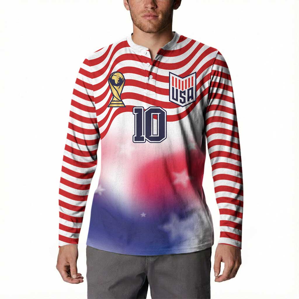 Custom United States Soccer Button Sweatshirt American Flag Sporty Style