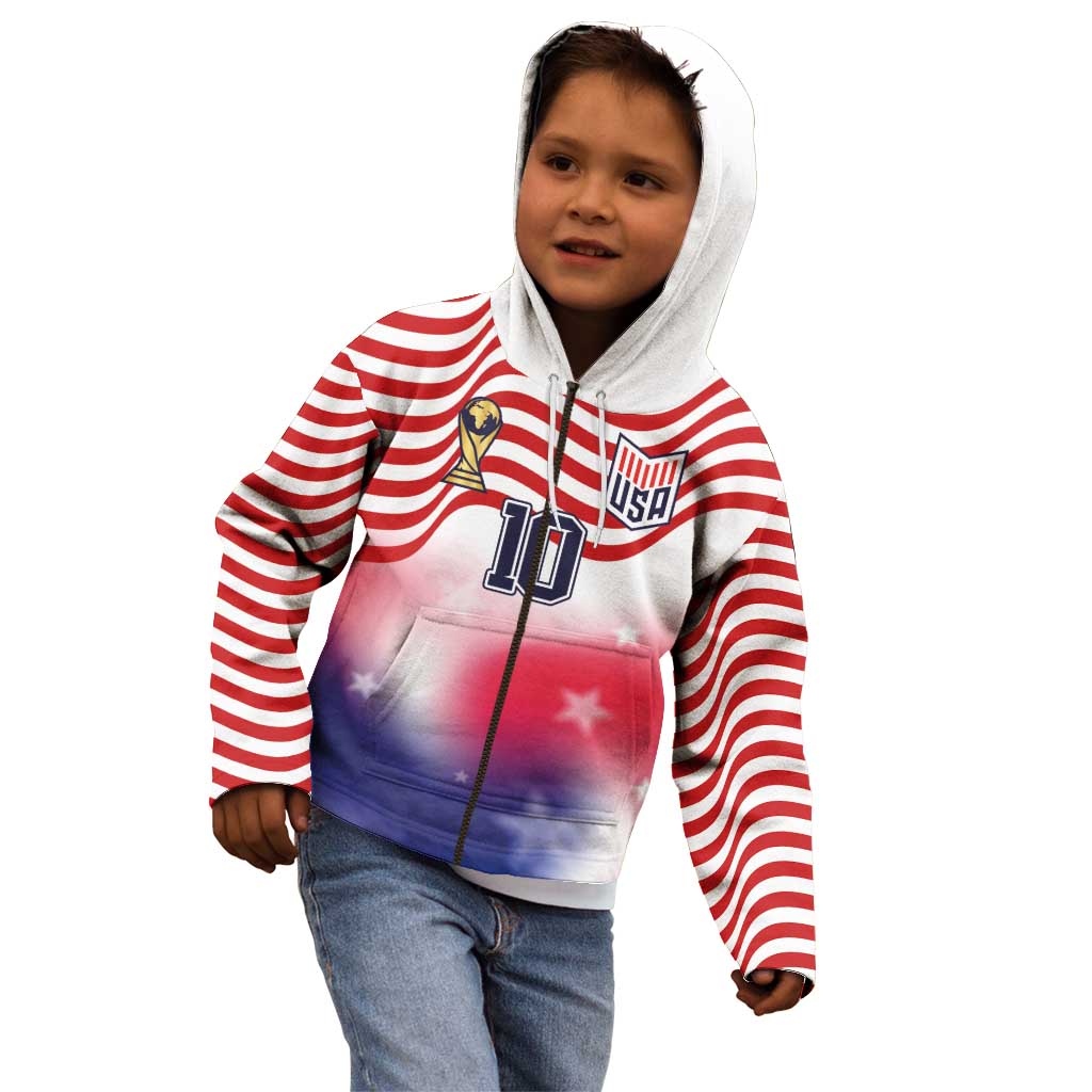Custom United States Soccer Kid Hoodie American Flag Sporty Style