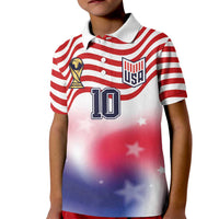 Custom United States Soccer Kid Polo Shirt American Flag Sporty Style