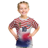 Custom United States Soccer Kid T Shirt American Flag Sporty Style