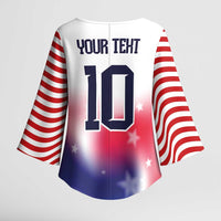 Custom United States Soccer Kimono Sleeve Blouse American Flag Sporty Style