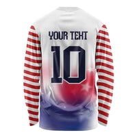 Custom United States Soccer Long Sleeve Shirt American Flag Sporty Style