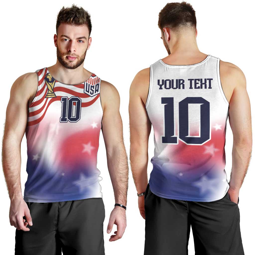 Custom United States Soccer Men Tank Top American Flag Sporty Style