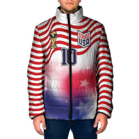 Custom United States Soccer Padded Jacket American Flag Sporty Style